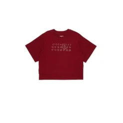 T-shirt logo avec strass et ourlet asymétrique
