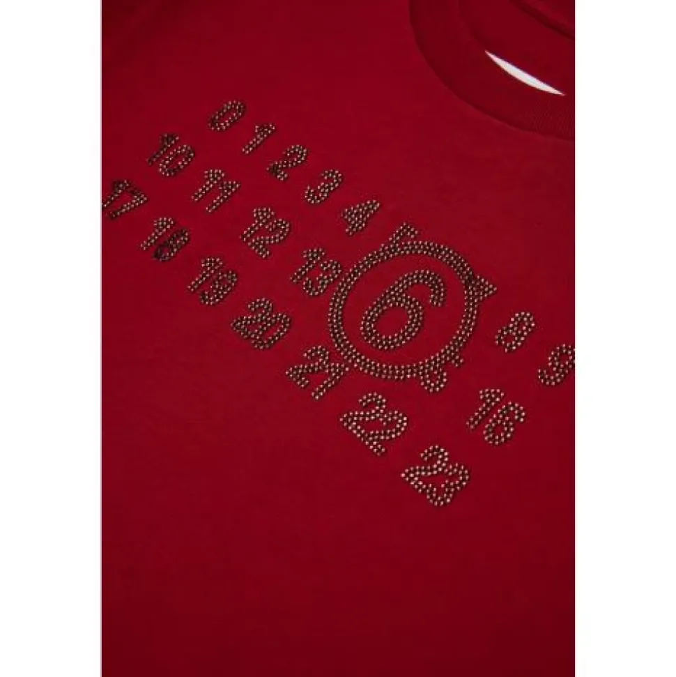 T-shirt logo avec strass et ourlet asymétrique