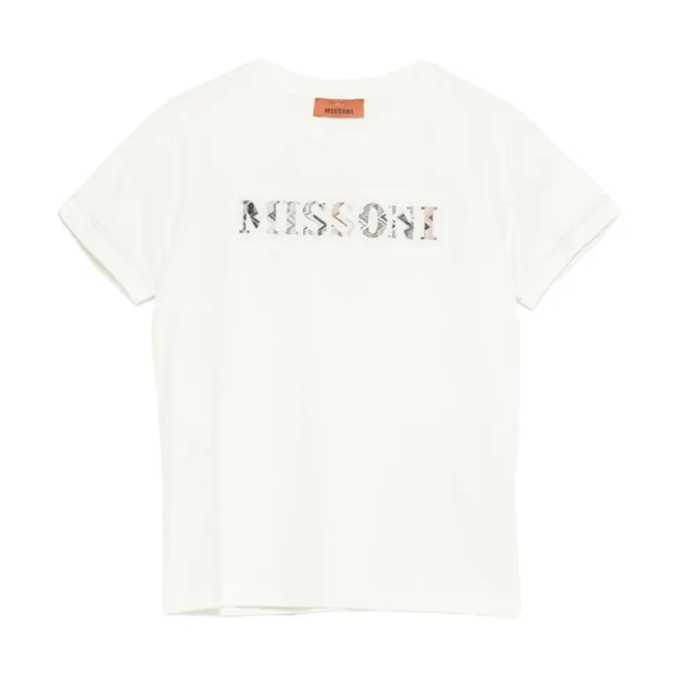 T-shirt à logo métallique