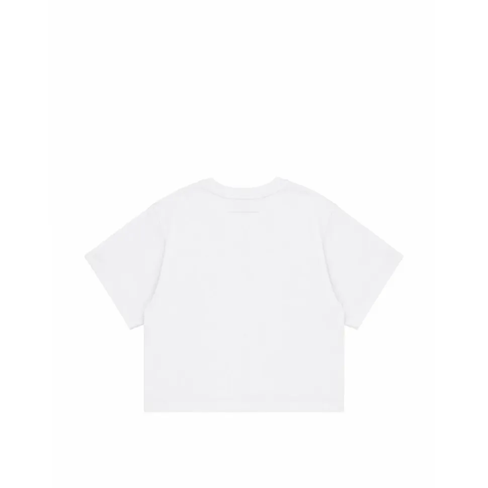 T-shirt logo strass avec ourlet asymétrique