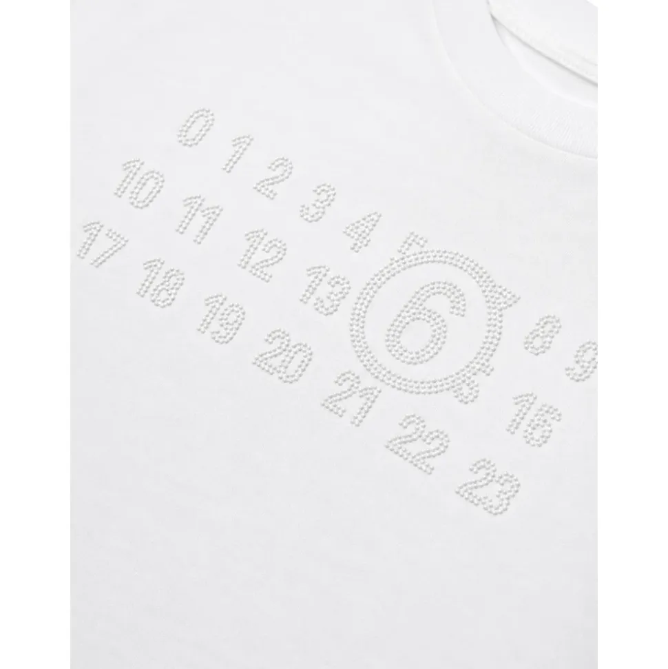 T-shirt logo strass avec ourlet asymétrique