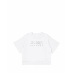 T-shirt logo strass avec ourlet asymétrique