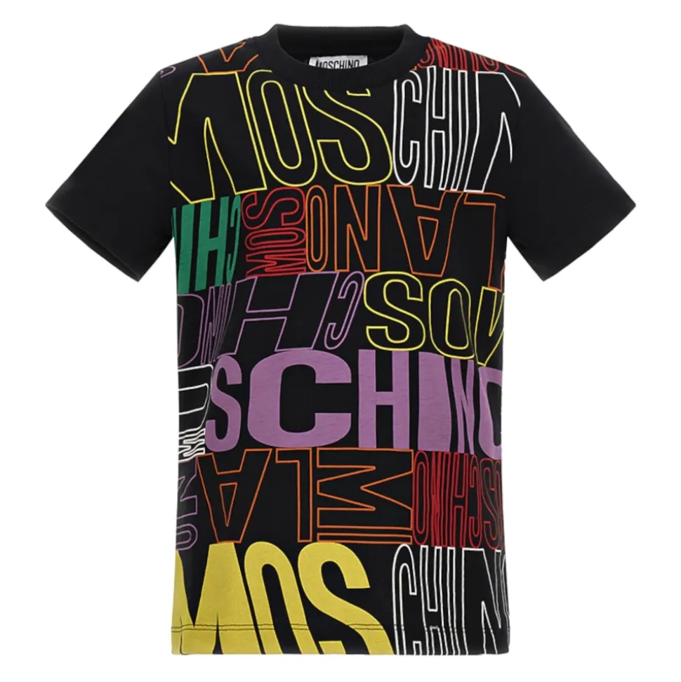 T-shirt noir à manches courtes pour enfants