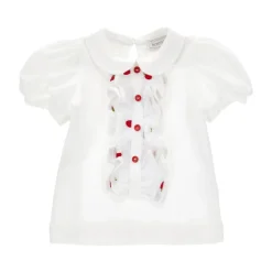 T-shirt à Volants et Imprimé Fraise