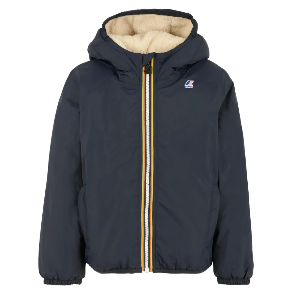 Veste Bleue Matelassée Doublée de Peau de Mouton