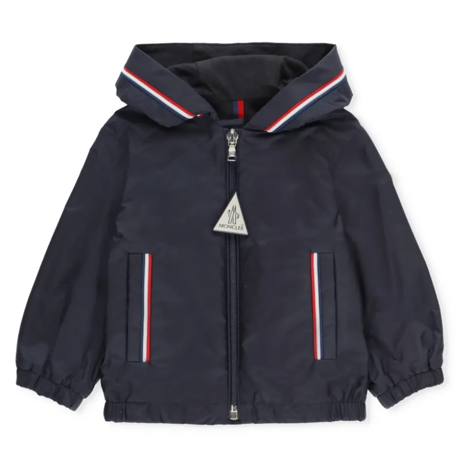 Veste Bleue pour Bébé avec Capuche et Fermeture Éclair