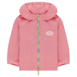 Veste à capuche en nylon à bande à carreaux