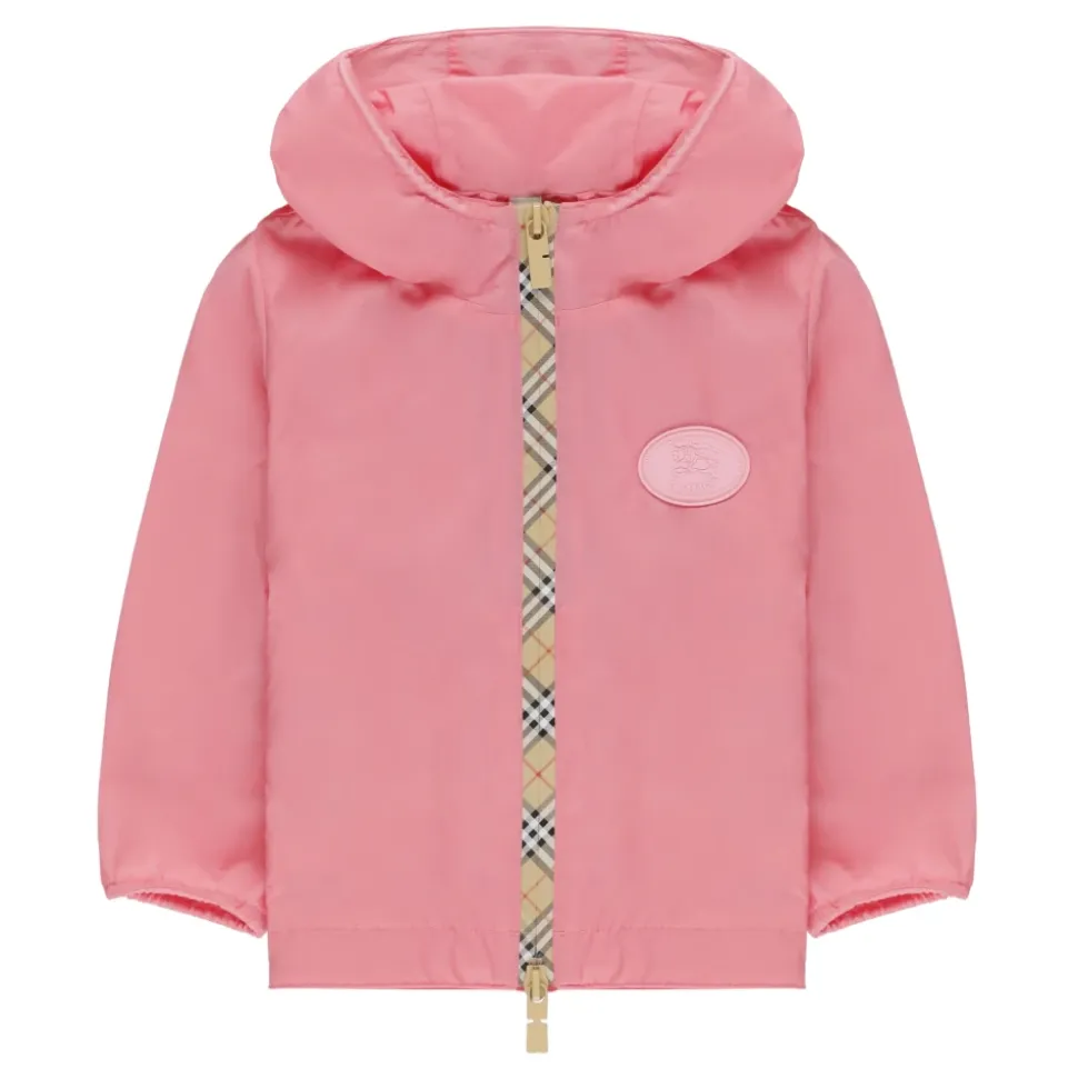 Veste à capuche en nylon à bande à carreaux