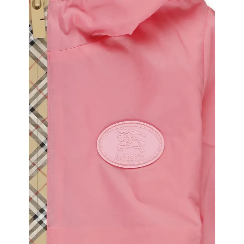 Veste à capuche en nylon à bande à carreaux