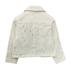 Veste en coton effet denim avec sequins