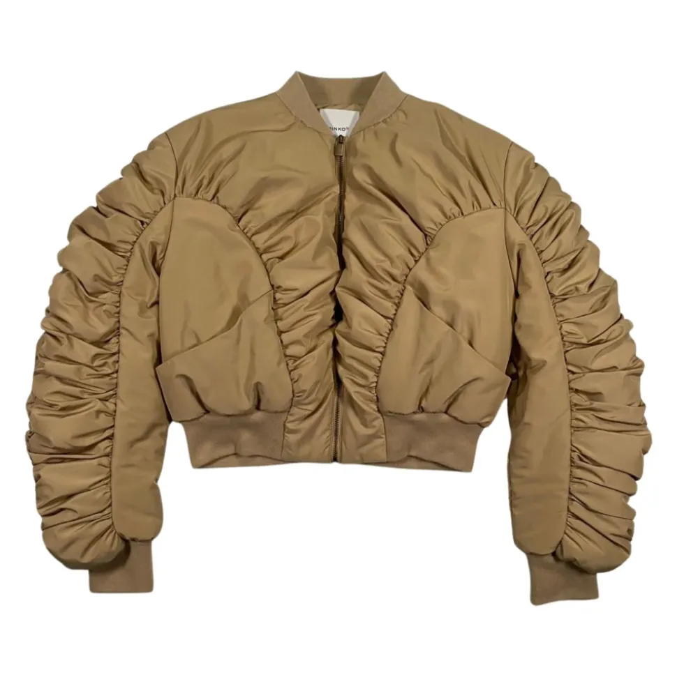 Veste Enfant Beige avec Inserts Côtelés
