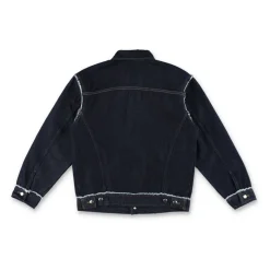 Veste en jean à bords effilochés