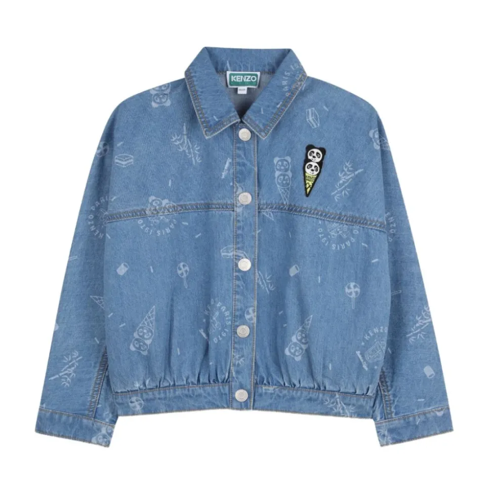 Veste en jean imprimée à appliqués