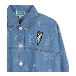 Veste en jean imprimée à appliqués