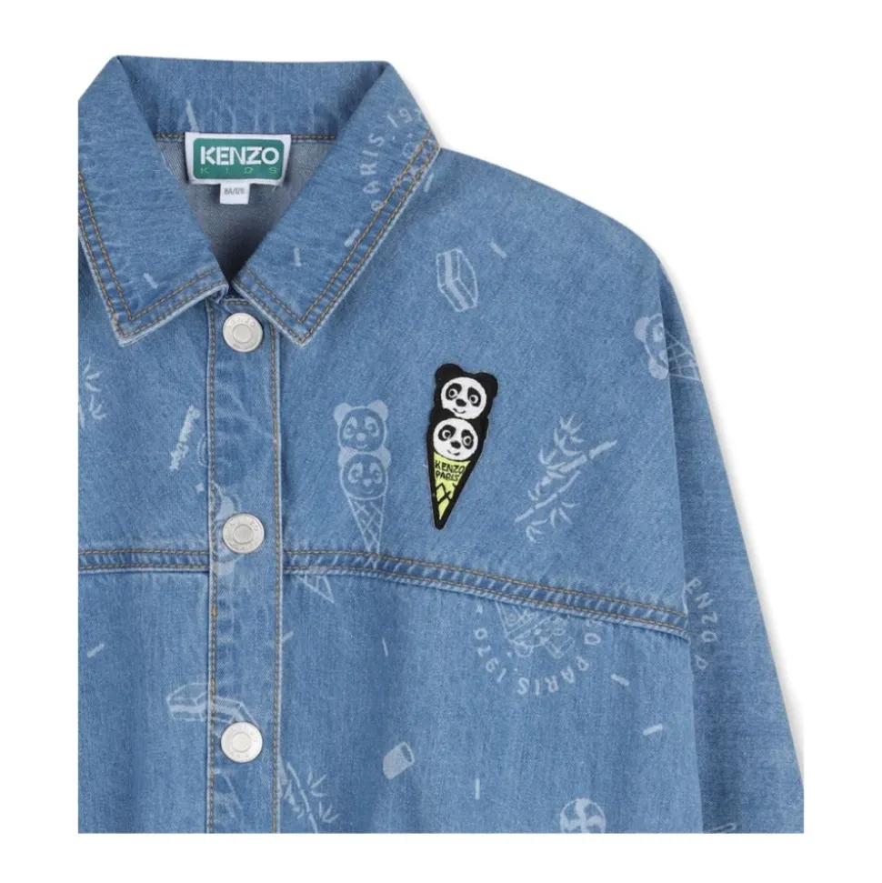 Veste en jean imprimée à appliqués