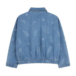 Veste en jean imprimée à appliqués