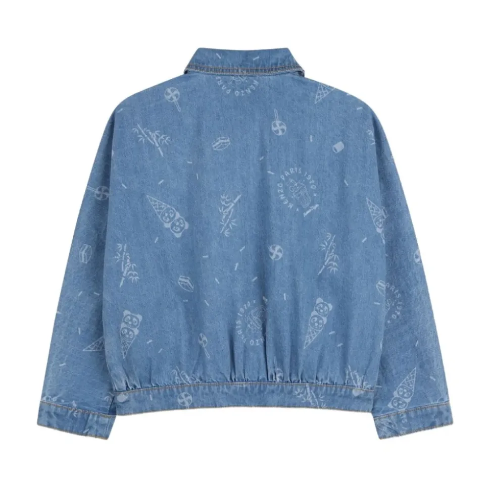 Veste en jean imprimée à appliqués