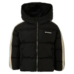 Veste matelassée à capuche avec détails rayés