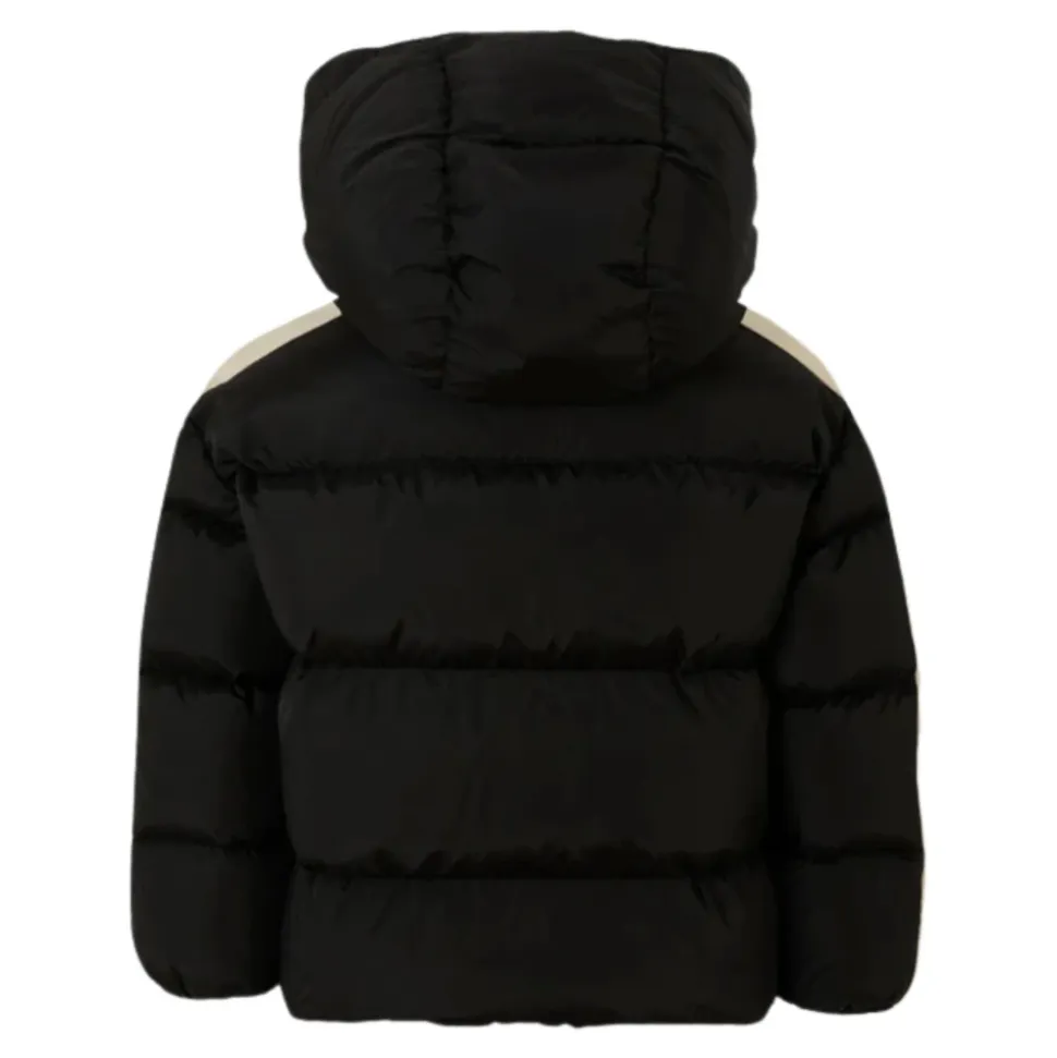 Veste matelassée à capuche avec détails rayés