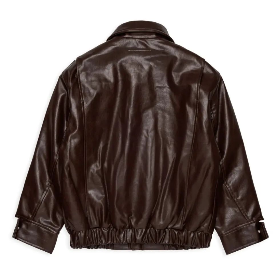 Veste motard en tissu enduit avec logo