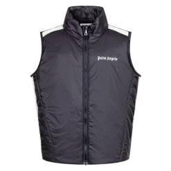 Veste Noire à Col Haut et Fermeture Éclair