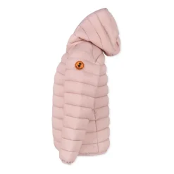 Veste Rose Matelassée en Duvet avec Capuche