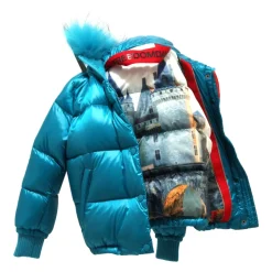 Veste Turquoise Lake avec Doublure Framboise